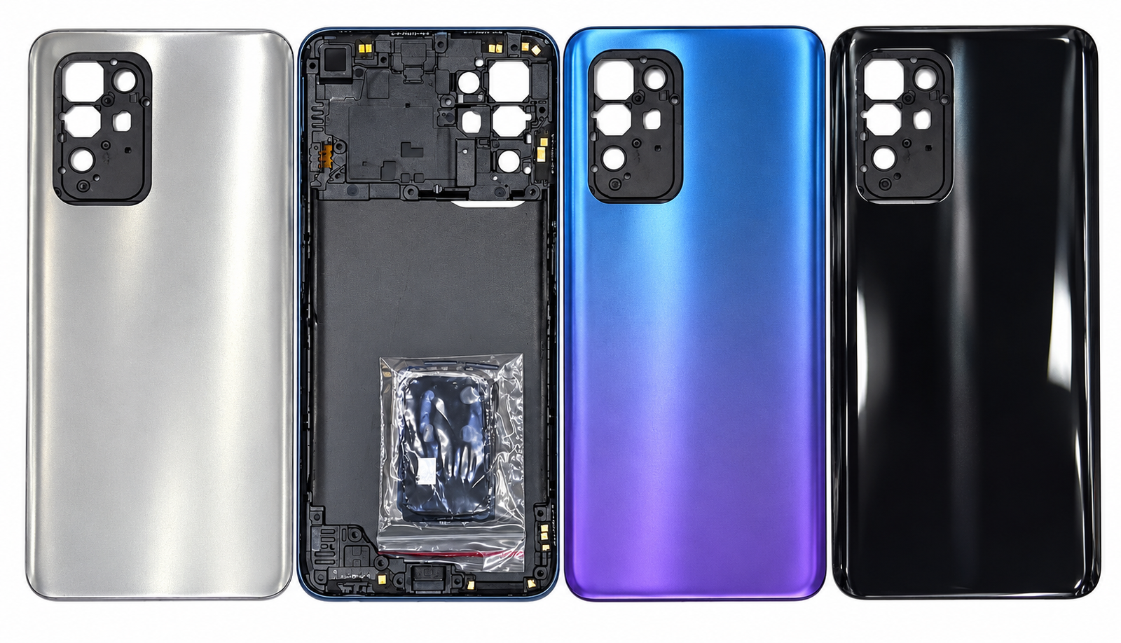 Compatible Replacement for OPPO F19 Pro Plus Full Housing Body – Grey, Black & Purple